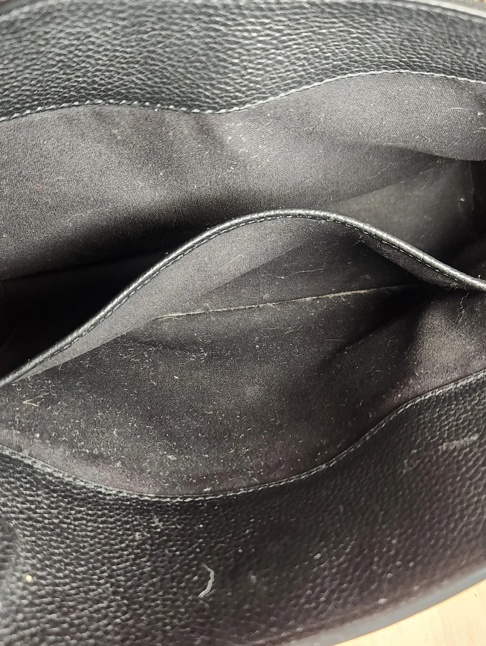 TORY BURCH Everly Handbag Black Leather Tote Multi Pocket Purse - Picture 8 of 11